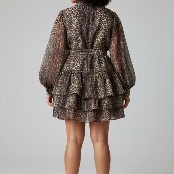 Leopard Print Belted Dress - Picture 5 of 5